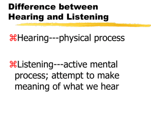 Hearing vs. Listening