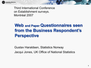 Paper and Web Questionnaires seen from the Business