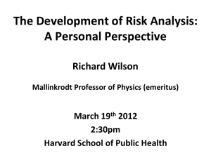 The Development of Risk Analysis: A Personal Perspective