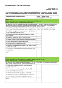 Stress Management Checklist for Managers