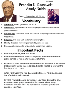 Franklin Roosevelt Study Guide