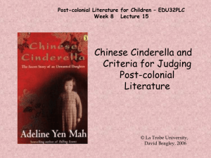 Post-colonial Literature for Children – EDU32PLC Week 8 Lecture 13