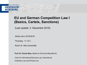 EU and German Competition Law I (Basics, Cartels, Sanctions)