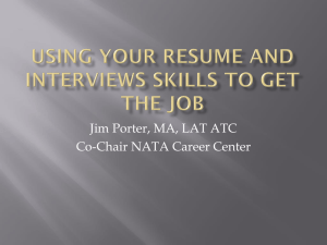 taking your resume and interviews skills to get the job
