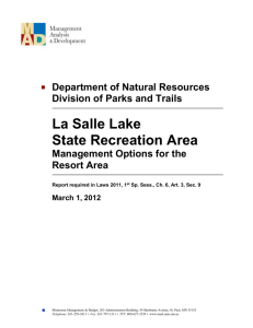 La Salle Lake State Recreation Area, Management Options for the