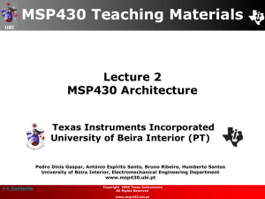 The MSP430 architecture