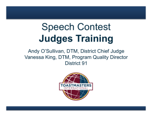 Judging - Toastmasters UK South