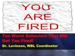 Ten Behaviors That Will Get You Fired