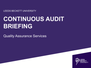 Continuous Audit - Briefing Presentation