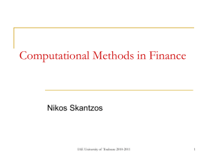 Computational Methods in Finance - Institute for Theoretical Physics