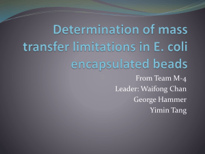 Determination of mass transfer limitations in E. coli
