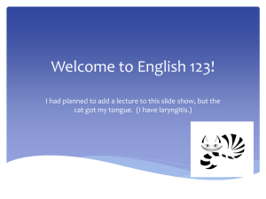 Welcome to English 123!