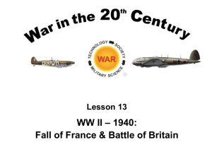 13: WW II: 1940: Fall of France & Battle of Britain