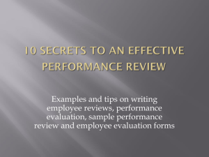 10 Secrets to an Effective Performance Review