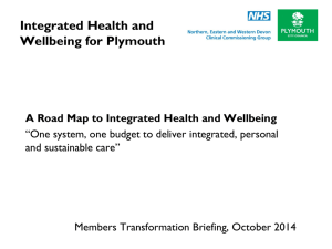 Integrated Health and Wellbeing for Plymouth