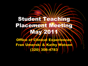Student Teaching Placement Meeting