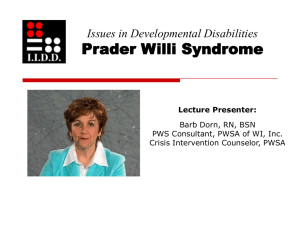 Prader-Willi Syndrome Across the Life Span