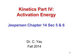 Kinetics Part IV - CCBC Faculty Web