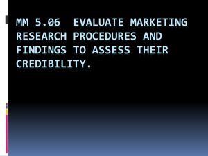 MM 5.06 Evaluate marketing research procedures and findings to