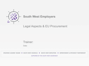 Legal Aspects & EU Procurement