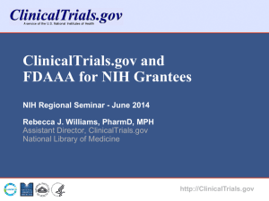 ClinicalTrials.gov and FDAAA for NIH Grantees - Overview