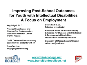 Improving Post-School Outcomes for Youth with Intellectual