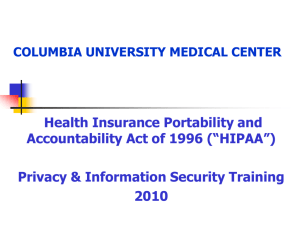 HIPAA (Health Insurance Portability & Accountability Act)