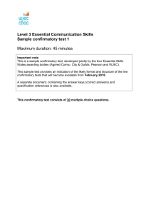 Level 3 Essential Communication Skills Sample