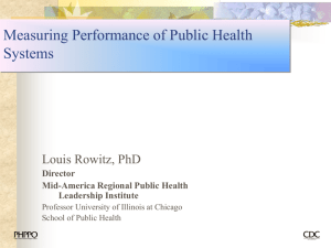 Measuring Performance of Public Health Systems