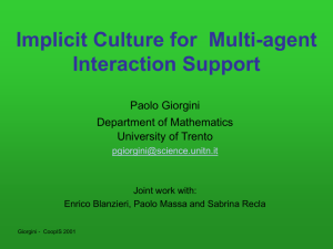 Implicit Culture for Multi-agent Interaction Support