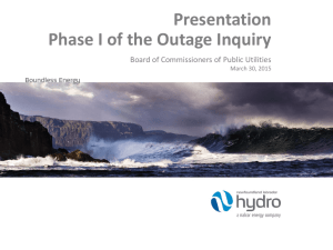 Mar. 30, 2015: Newfoundland Hydro Phase One Hearing Utility