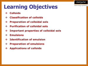 Properties of colloids