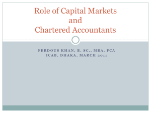 Role of Chartered Accountants in Capital Markets