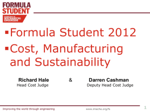 Cost & Sustainabilty debrief 2012