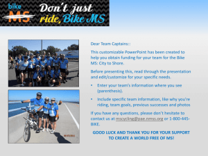 Sample Team Sponsorship Proposal - Bike MS: City to Shore Ride