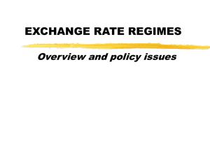 Exchange Rate Regimes: Issues & Policy Options