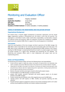 Monitoring and Evaluation Officer Location : Hargeisa, Somaliland