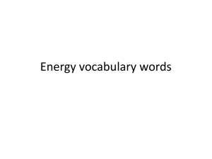 Energy vocabulary words
