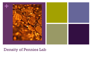 Density of Pennies Lab - PHA Science