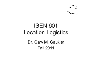 INEN 601 Location Logistics - Industrial & Systems Engineering