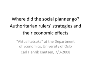Where did the social planner go? Authoritarian rulers' strategies and