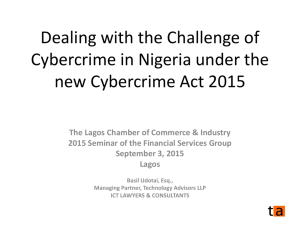 cybercrime act 2015 - Lagos Chamber of Commerce & Industry