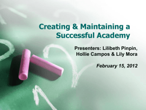 Creating & Maintaining a Successful Academy Presenters