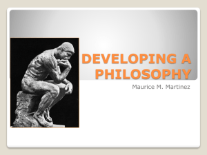 developing a philosophy