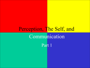 Perception, The Self, and Communication