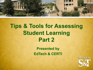 Tips and Tools for Assessing Student Learning
