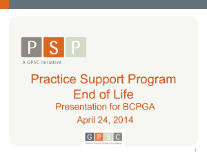 Practice Support Program​ End of Life