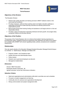 MEGT Position Description EDN -Trainer/Assessor MEGT Education