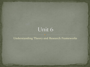 unit 6 - theory and research frameworks