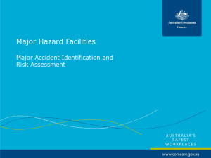 Major Hazard Facilities - Major accident identification and risk